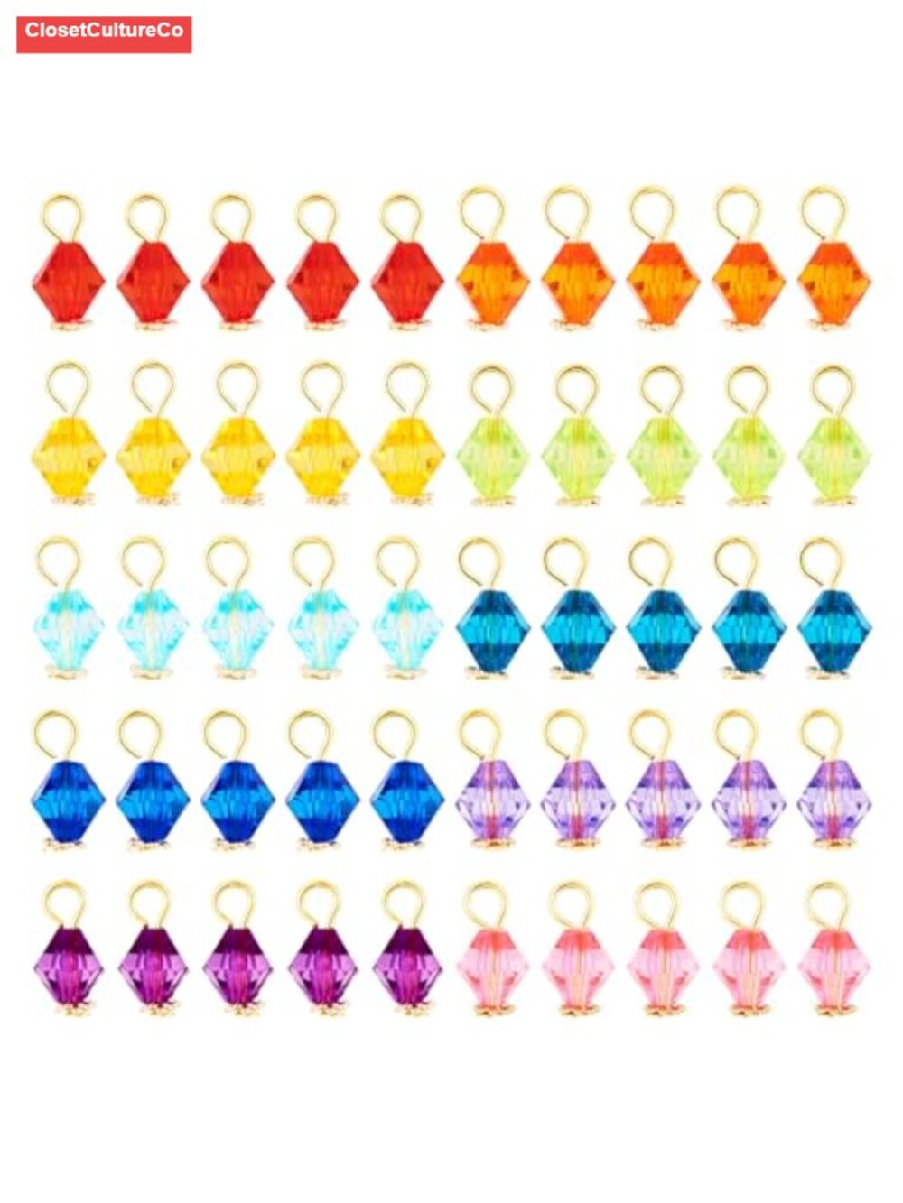 100 Pc Acrylic Bicone Beads Faceted Charms DIY Jewelry Making Crafts